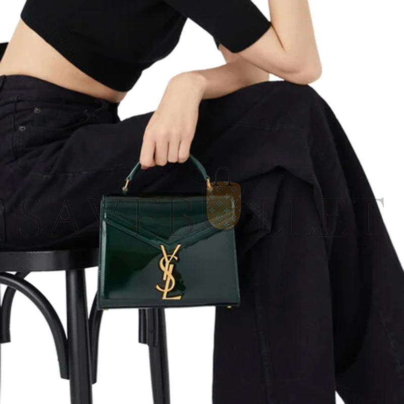 YSL CASSANDRA MINI TOP HANDLE BAG IN PATENT LEATHER 623930AAEF93856 (20*16*7.5cm)